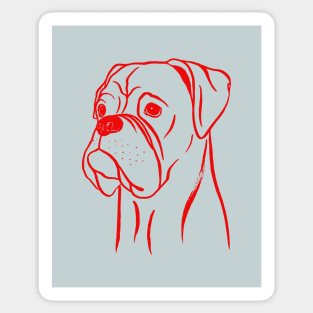 Boxer (Gray and Red) Sticker